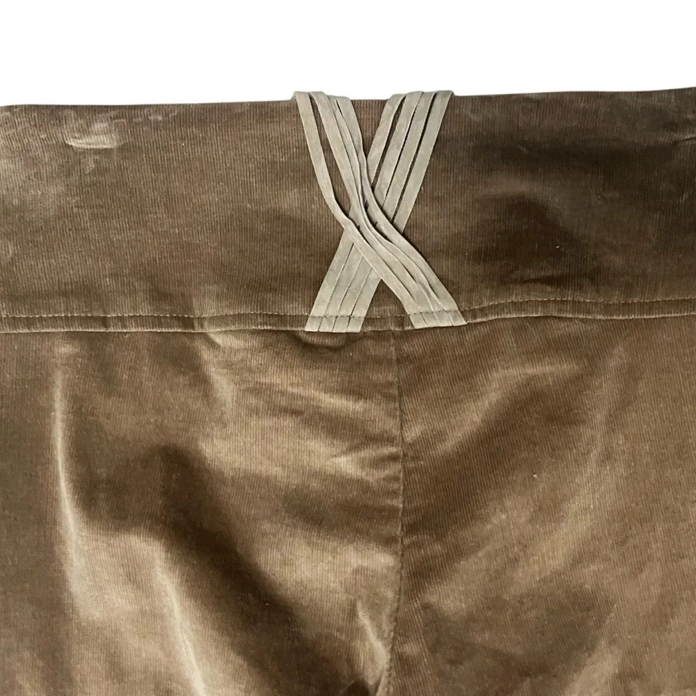 Cache Brown Velvet Flared Pants with Fringe Belt - Picture 8 of 14